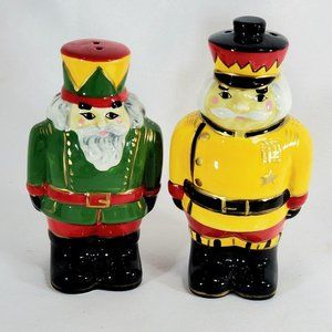 Nutcracker Salt & Pepper Shakers Set 5" holiday table Christmas kitchen decor